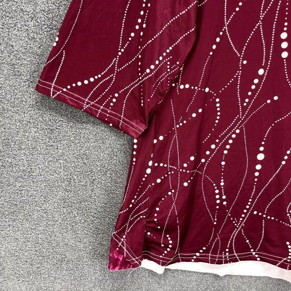 Womens Top Blouse Plus Size Red Wine Relaxed round neck 3/4 Sleeve thin fabric - Picture 7 of 12